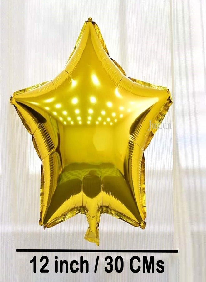 Juzfun بالونات جوزفن فويل لتزيين أعياد الميلاد، ذهبية اللون، على شكل نجمة، عبوة من 10 قطع، متوسطة الحجم (12 بوصة)، مثالية لتزيين أقواس حفلات الزفاف والذكرى السنوية. - Image 4